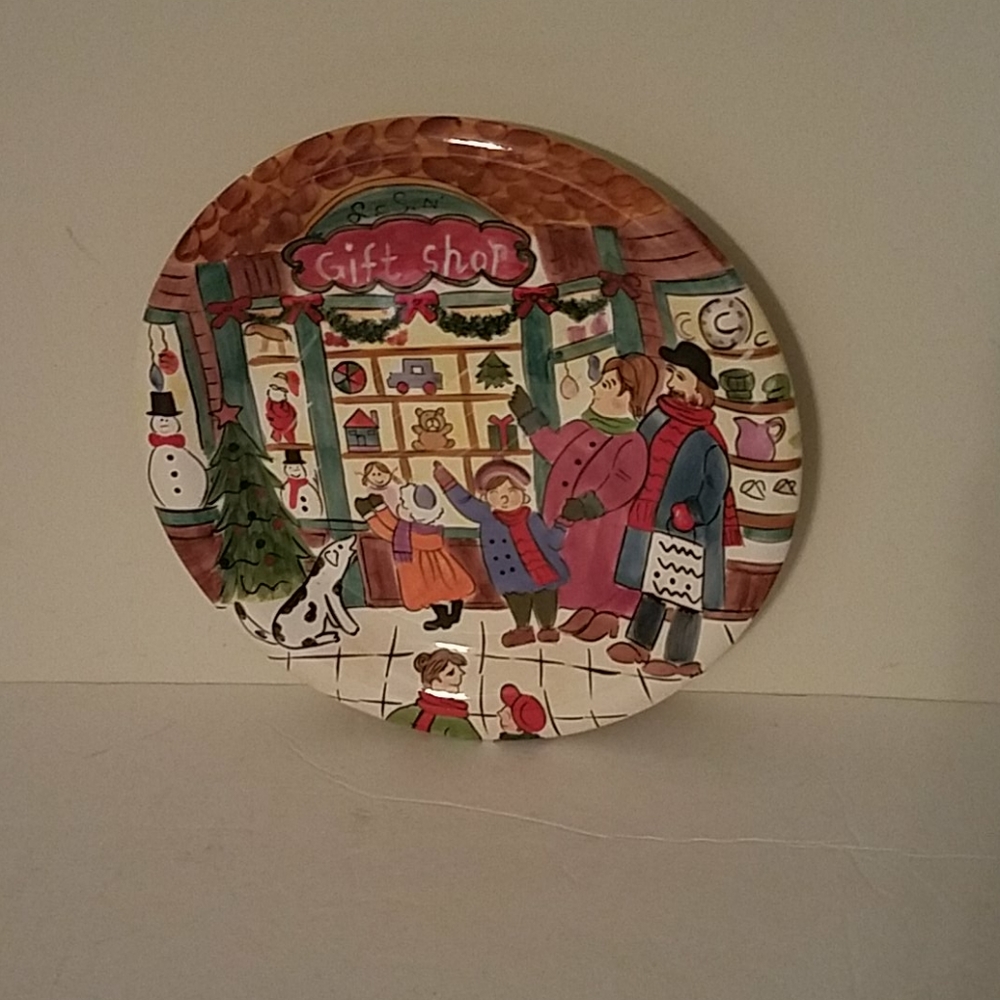 Christmas scene plate